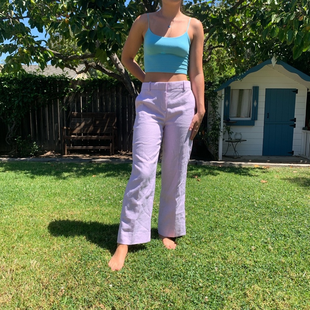 SOLD - Gorgeous J.Crew lilac linen pants!